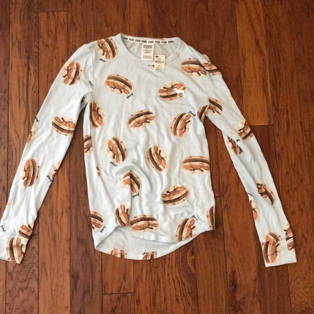 VS PINK blue pancake design longsleeve shirt